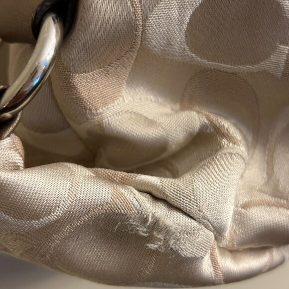 Coach F18450 Ashley Signature Sateen Satchel Bag Brown Khaki - Picture 11 of 16